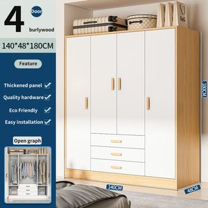 Armario de dormitorio de diseño <span class=keywords><strong>interior</strong></span> moderno, fácil instalación de armario de almacenamiento de madera - Product Image 4