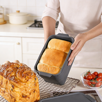 Moule à pain rectangulaire en silicone pliable et épaissi, antiadhésif, pour la cuisson, le stockage et la conservation des aliments, compatible four