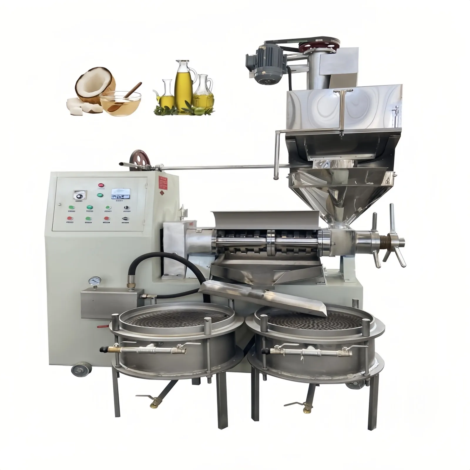 Machine de fabrication d'huile de noix de coco de haute qualité 100-150 KG/H Machine de presse d'huile de noix de coco Machines de pressage d'huile de coprah
