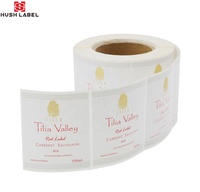 Étiquette de bouteille de vin en papier texturé holographique auto-adhésif de luxe, résistante à l'huile, durable, vente en gros