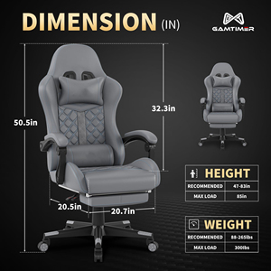 Silla para adultos con logotipo personalizado, respaldo ergonómico de 400 libras, reposabrazos con alas, estructura de estilo de carreras, cuero PU, Sedia Da Gaming - Product Image 4