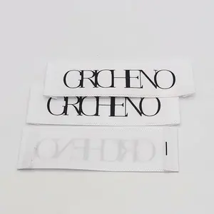 Custom Made Logo End Fold Textiles Main Woven Neck Tag Clothing Label