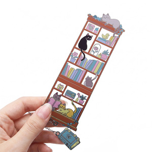 ที่คั่นหนังสือโลหะเคลือบลายแมวอ่านหนังสือแบบน่ารัก ดีไซน์แปลกตา ทำจากโลหะผสมสังกะสี พร้อมการ์ดบรรจุภัณฑ์ - Product Image 2