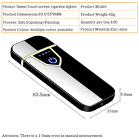 Briquet électrique USB rechargeable coupe-vent à double arc, sans flamme, pour les voyages et l'usage quotidien