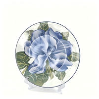 Vaisselle en céramique florale classique et exquise, assiette à dessert en porcelaine, vaisselle en céramique, ensemble de vaisselle pour fête, hôtel, restaurant
