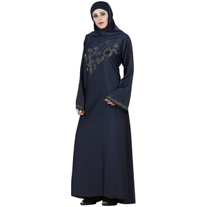 Abaya musulmane brodée sur la poitrine Service OEM personnalisable de style moyen-orient pour femmes - Product Image 2