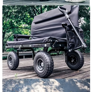 Diseño 3 en 1 integrado el vagón plegable Chaise Lounge Chair Wagon Ultimate Beach Wagons Sports Beach Cart con asiento - Product Image 1