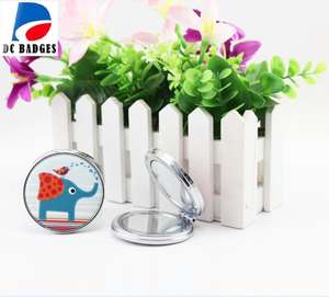 Cermin Lipat Kancing DIY, Bahan Cermin Kancing Pelapis Elektroplating 75mm Cermin Dua Sisi - Product Image 5