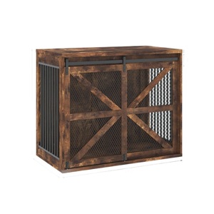 Jaula para perros estilo casa de campo americana, mueble de interior extra grande para perros, jaula para mascotas reforzada con tubos metálicos de doble cierre. - Product Image 5