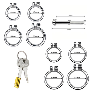 FRRK <span class=keywords><strong>Cage</strong></span> <span class=keywords><strong>de</strong></span> <span class=keywords><strong>chasteté</strong></span> à cylindre branché inversé pour homme <span class=keywords><strong>Couple</strong></span> dispositif <span class=keywords><strong>de</strong></span> verrouillage <span class=keywords><strong>de</strong></span> bite en acier inoxydable Anneaux <span class=keywords><strong>de</strong></span> pénis Adultes Sex Toys Shop - Product Image 6