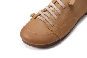 Cuir de vachette Chaussures <span class=keywords><strong>bateau</strong></span> plates à enfiler souples Chaussures décontractées style marche Lacets élastiques pour chaussures plates pour femmes - Product Image 4