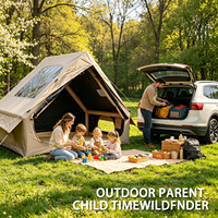 Tente Gonflable Extérieure 6.3 Grande Tente Gonflable Automatique de Luxe en Coton Imperméable Portable pour Camping en Plein Air, Cabane Épaisse Anti-Pluie