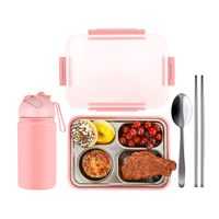 Boîte à lunch pour enfants en acier inoxydable 304 + PP avec design de dessin animé