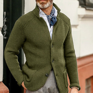 2024 invierno europeo y americano nuevo traje ajustado para hombre suéter de punto con cuello levantado - Product Image 6