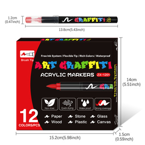 Bút vẽ acrylic 12 màu, bút dạ quang acrylic cao cấp dùng được cho hầu hết các bề mặt, dụng cụ làm đồ thủ công mỹ nghệ DIY - Product Image 6