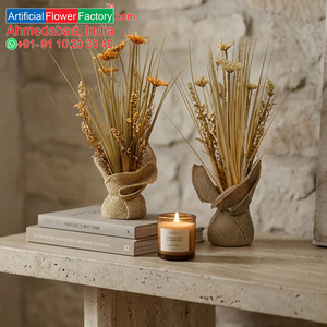 Ramo Rústico de Flores Artificiales Color Crema, Suculentas Decorativas, Arreglo Floral para Mesa, Decoración del Hogar - Product Image 6