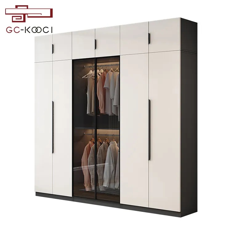 Design moderno personalizado tamanho caminhada no armário guarda-roupa quarto móveis armoire