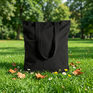 Sac fourre-tout en toile de coton noir épais personnalisé, impression de votre design sur mesure - Product Image 1