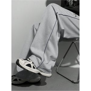 Pantalones deportivos anchos para niño FOXA, cintura alta, transpirables, color gris - Product Image 5