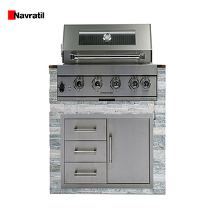 Cajón triple comercial 304 SS con puerta, parrilla de <span class=keywords><strong>barbacoa</strong></span> de Gas integrada, juego de cocina para exteriores - Product Image 3