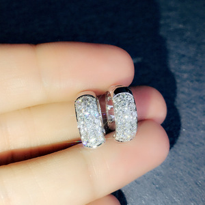Orecchini a Cerchio Scintillanti con Pavé per Donne, Eleganti Orecchini a Cerchio per Uso Quotidiano e Feste, Gioielli alla Moda - Product Image 2
