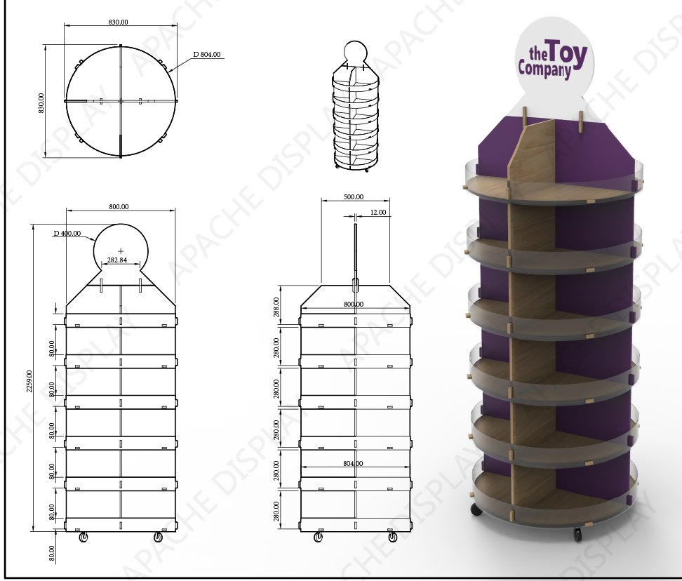 Apache Custom Wooden Toy Display Stand Display Rack for Supermarket & Retail Store & Toy Store — view 2