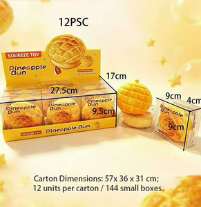 Jouets Squishy Personnalisés en Forme de Pain Ananas, en PU à Remontée Lente, Jouets Sensoriels Anti-Stress Alimentaires, Vente en Gros, Fabricant - Product Image 1