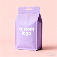 Sac d'emballage de café à fond bloc de qualité alimentaire imprimé personnalisé Sac d'emballage à fermeture éclair avec valve en plastique