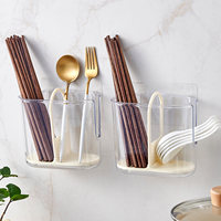 Boîte de rangement pour baguettes de qualité alimentaire pour la cuisine à domicile, support mural en plastique pour vaisselle avec drainage