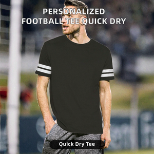 เสื้อยืดฟุตบอลแบบสั่งทำพิเศษสำหรับผู้ชาย แขนสั้น ผ้าฝ้าย 100% พิมพ์ลายซิลค์สกรีน ลายเรียบ น้ำหนัก 220 กรัม แบบยาว - Product Image 2