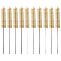 Brosse de nettoyage pour pailles en acier inoxydable, écologique, biodégradable, en fibres de sisal naturelles, avec poils en chanvre