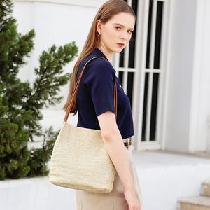 Trendy Digital Printed Women's Woven <b>Bucket</b> Bag Elegant All-Seasons Fashionable Wholesale Straw Bag - Product Image 4