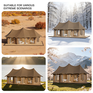 Heat-resistant Eco Luxury Glamping Safari <strong>Tents</strong> Family Prefab Steel Houses Hotel Lodge <strong>Tent</strong> for Resort Rain Forest - Product Image 5