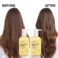 Shampooing et après-shampoing hydratant et lissant anti-frisottis au miel de Manuka bio, végan, 300 ml, marque privée, pour cheveux bouclés