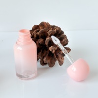 Großhandel Rosa Kosmetik Kundenspezifische Lipgloss-Tuben und Verpackungen mit Transparentem Applikator Großer Pinsel Individuelles Logo Lippenstift-Tube