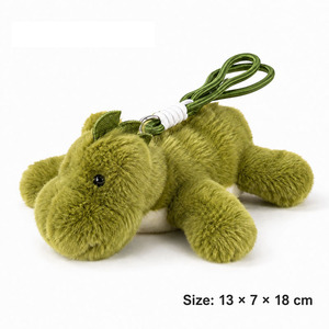 Nouveau porte-clés <span class=keywords><strong>dinosaure</strong></span> vert en peluche, jouet doux rembourré pour animaux de compagnie, breloque de sac, cadeau d'anniversaire pour enfants, adolescents et adultes - Product Image 6