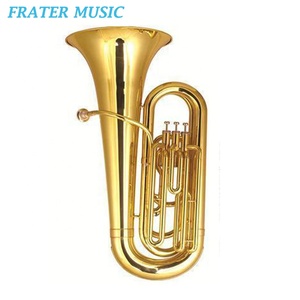 <span class=keywords><strong>Tuba</strong></span> à <span class=keywords><strong>Pistons</strong></span> en Laiton Laqué Or de Haute Qualité, Clé Bb, 3/<span class=keywords><strong>4</strong></span> <span class=keywords><strong>Pistons</strong></span>, avec 3 <span class=keywords><strong>Pistons</strong></span> en Cupronickel (JTU-510) - Product Image 1