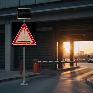 Señal de Advertencia de Seguridad 'Cuidado: Puerta Cerradora' de 100x100cm con Luz LED Solar - Product Image 3