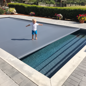 Hailanbao – <span class=keywords><strong>Couverture</strong></span> de <span class=keywords><strong>piscine</strong></span> électrique automatique en PVC, anti-UV, résistante à l'usure et aux intempéries, avec enrouleur et emballage en bois - Product Image 1
