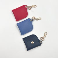 Mini pochette porte-clés simple en cuir PU, petit sac moderne avec breloque, porte-clés à mousqueton pour clés de voiture