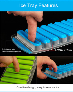Nuovo stile facile da rilasciare su misura rettangolo Ice Cube Set 10 cavità Silicone ghiaccio Cube vassoio stampo per ghiaccio per la produzione di ghiaccio - Product Image 2
