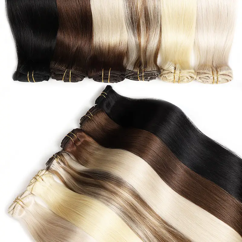 wholesale invisible clip ins human hair seamless virgin remy hair raw india 22 inch straight 100% human hair extensions clip in