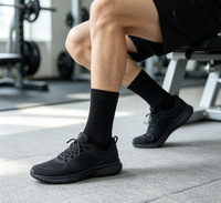 Chaussettes pour hommes personnalisées, chaussettes de cheville neutres d'automne, chaussettes décontractées tricotées de haute qualité, couleur unie, mélange de coton antibactérien