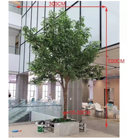 Arbre de ficus artificiel de 14 pieds, banyan tronc en bois véritable