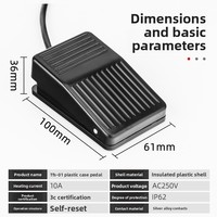 Pedal de pie USB (aluminio y plástico) programable para operación manos libres de simulador de teclado de máquina herramienta