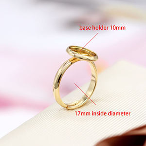 DIY 쥬얼리 링 제작 액세서리에 적합한 10mm 베이스로 14K 금도금 반제품 링 세팅 - Product Image 2