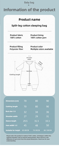 <span class=keywords><strong>Gigoteuse</strong></span> pour nouveau-né en tissu de coton chinois avec fermeture éclair, vêtements de nuit pour bébé de <span class=keywords><strong>18</strong></span> à <span class=keywords><strong>36</strong></span> <span class=keywords><strong>mois</strong></span>, sac de couchage pour bébé avec manches - Product Image 3