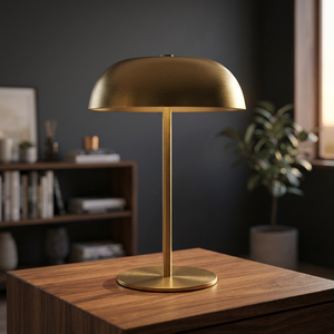 Brass Finish Metal Adjustable LED Floor <b>Lamp</b> with Bell Shade AC Powered E26 Base Modern Design <b>for</b> <b>Bedroom</b> & Living Room - Product Image 2