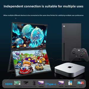 จอภาพพกพาแบบสองจอขนาด 18.5 นิ้ว 120Hz ปรับขึ้น<span class=keywords><strong>ลง</strong></span>ได้ ติดผนังได้ ใช้เป็นจอเสริมภายนอกสำหรับแล็ปท็อป - Product Image 6