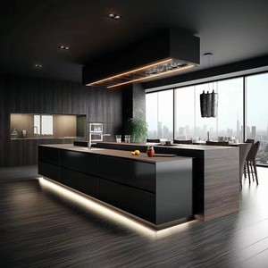 Meubles de cuisine personnalisés en chêne massif, comptoirs en pierre, solutions de rangement multifonctionnelles pour îlots de cuisine pour villas résidentielles - Product Image 4